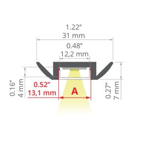 Alternative view of STOS-ALU prófíll, 2 m, rafhúðaður