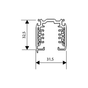 Alternative view of Kastarabraut 3-línu 3mtr. svart DALI