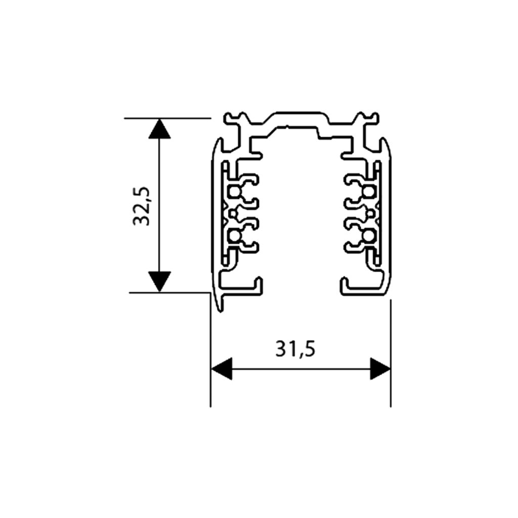 Kastarabraut 3-línu 3mtr. svart DALI - Image 2
