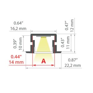 Alternative view of PDS-NK prófíll, svartur, 2mtr.