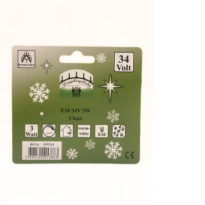 Alternative view of Aðventuljósaperur 34V 3W E10 5stk.