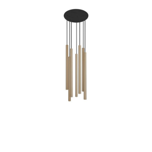 LASER hangandi ljós gyllt 7x10W LED G9 300X1300mm