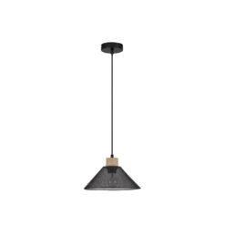 IAN hangandi Q260 E27 12W svart/viður