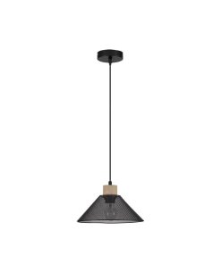 IAN hangandi Q260 E27 12W svart/viður