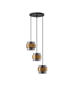SIANNA hangandi ljós LED E27 12W svart/brass