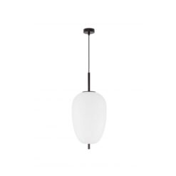 LATO hangandi LED 1x12W D:27 svart og opal kúla