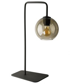 MONACO borðlampi 1x60W E27 reykgler/svart