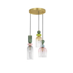 xMURANO hangandi LED blandaðir litir 3x5W E14