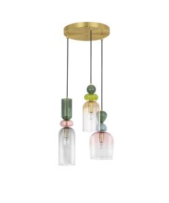 MURANO hangandi LED blandaðir litir 3x5W E14