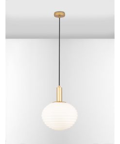 Alternative view of ALLEN hangandi ljós LED 12w IP20 hvítt gler/gull
