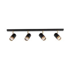 POGNO kastari L:800 GU10 4x10W svart/gyllt