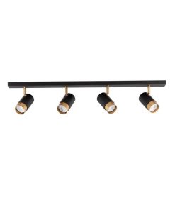 POGNO kastari GU10 4x10W svart/gyllt