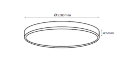 MACARON Q230 18W 28K 1620lm IP44 Silfur Dimm - Image 2
