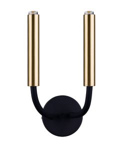 STALACTITE veggljós 2x10W G9 svart/brass