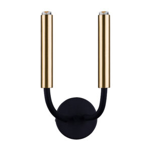 STALACTITE veggljós 2x10W G9 svart/brass