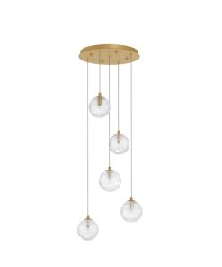 Pendant Light Painted Brushed Gold & Cl