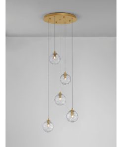 Alternative view of Pendant Light Painted Brushed Gold & Cl
