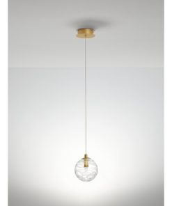 Alternative view of Pendant Light Painted Brushed Gold & Cl