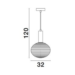ALLEN hangandi ljós LED 12w IP20 hvítt gler/gull - Image 4
