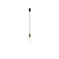 CYLINDER M hangandi Q65 GU10 10W glært/brass