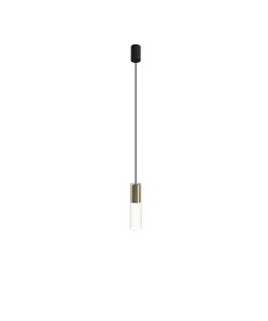 CYLINDER M hangandi Q65 GU10 10W glært/brass