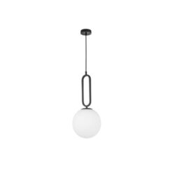 GRUS hangandi ljós LED 12W h.51cm svart opal kúpul