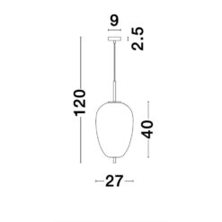 LATO hangandi 1x12W D:27 antiq brass/opal - Image 5