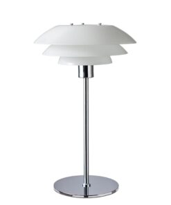 DL31 Borðlampi H50 25W E27 Opal/Króm