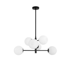 IMPERO hangandi 6x5W E14 svart/opal