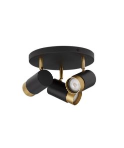 POGNO kastari GU10 3x10W svart/gyllt
