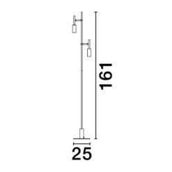 xJOY gólflampi LED 2x7W 3K h1610cm svartur - Image 4