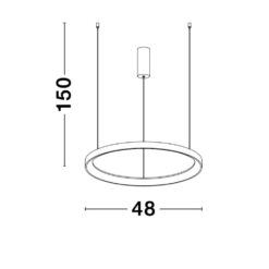 PERTINO Led hangandi Q480 38W 3K dimm hvítt - Image 4