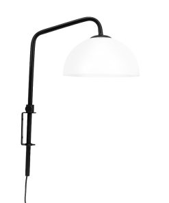 JAZZ veggljós 15W E14 opal/svart