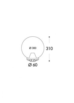 GLOBE 300 á 60mm staur glær 60W E27 svart - Image 2