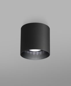 Loftljós kubbur hringur 9cm GU10 svart
