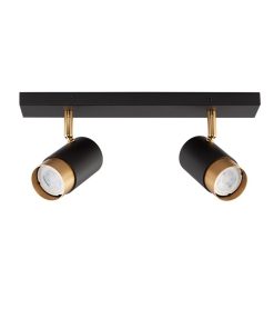 POGNO kastari GU10 2x10W svart/gyllt