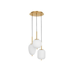 LATO hangandi 3x5W E14 antiq brass/opal