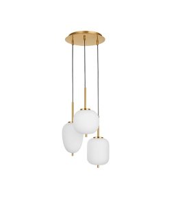 Lato hangandi 3x5W E14 antiq brass/opal