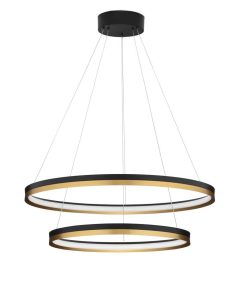 CANTRIA hangandi Q600/800 LED 98W 3K svart/gyllt