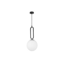 GRUS hangandi ljós LED 12W h.56cm svart opal kúpul