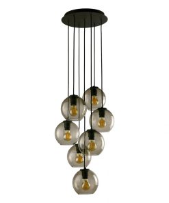 Hangandi VETRO VII 7x60W E27 svart/reykgler