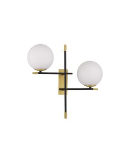GITCHI veggljós svart/gyllt LED 2x5w IP20