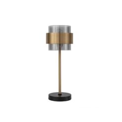 SIANNA borðflampi h47cm reykt/brass 1x12W E27