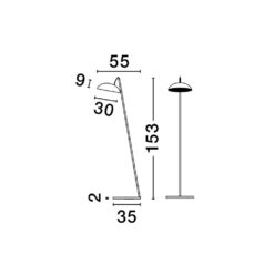 FLUTE Led gólflampi svart ál 30W 230V IP20 dimmanl. - Image 4