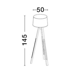 LE ROY gólflampi h145 E27 natur/hvítur skermur - Image 5