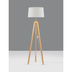 LE ROY gólflampi h145 E27 natur/hvítur skermur - Image 3