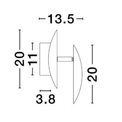 SOLEI veggljós Q20 6W 420Lm 3K gyllt - Image 4