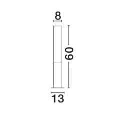 TUBE útistaur h600 LED 14W 643lm IP54 3K  svart - Image 5