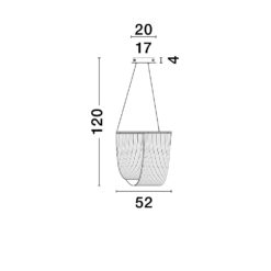 VALENTIN hangandi loftlj. LED 35W 2995lm 3K IP20 dimmanl. brass gyllt - Image 5