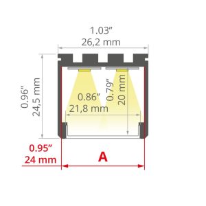 Alternative view of LIPOD prófíll, 3 m, svartur